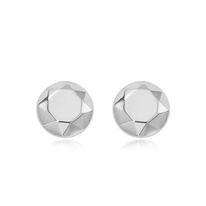 14K White Gold Faceted Studs